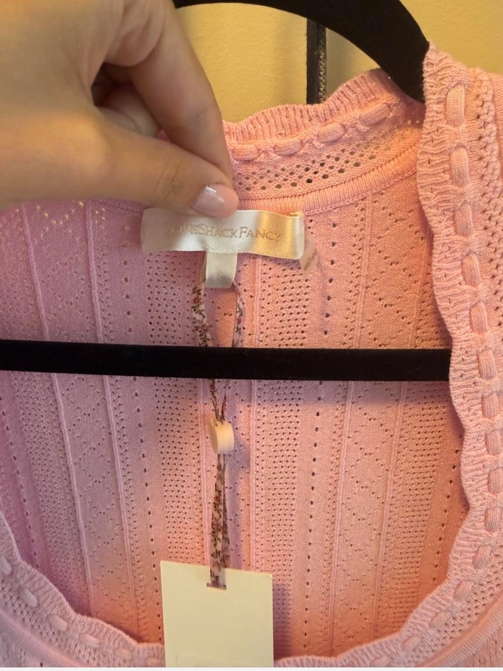 Love Shack Fancy Pink Knit Laighton Mini Dress - Picture 5 of 6